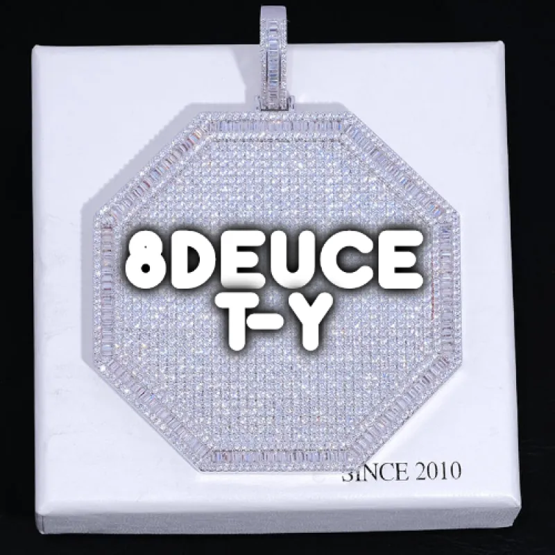 CUSTOM LETTER NECKLACE 3D BIG OCTAGON sold by The GUU Shop
