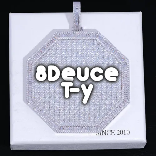 CUSTOM LETTER NECKLACE 3D BIG OCTAGON sold by The GUU Shop