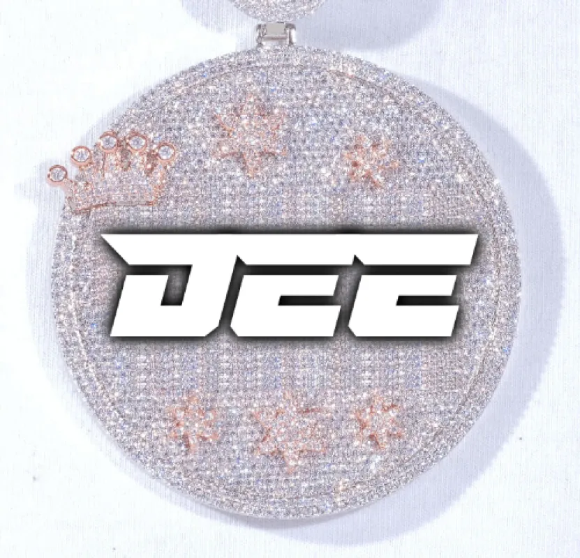 CUSTOM LETTER NECKLACE 3D BIG CROWN DISC sold by The GUU Shop