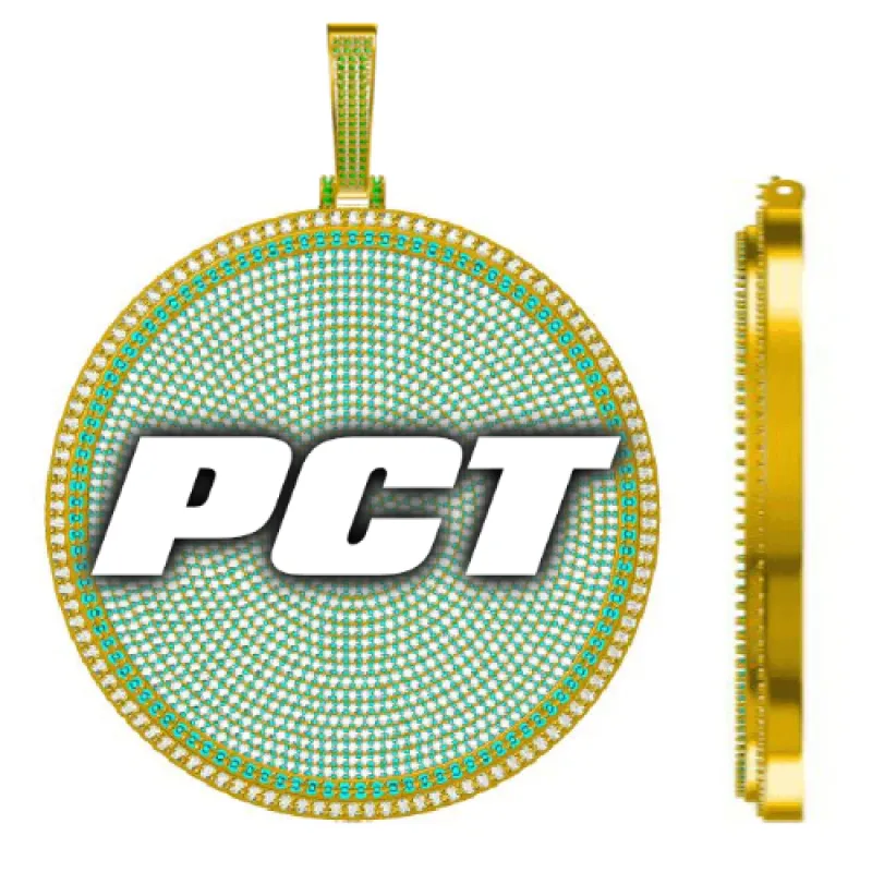 CUSTOM LETTER NECKLACE 3D BIG DISC sold by The GUU Shop