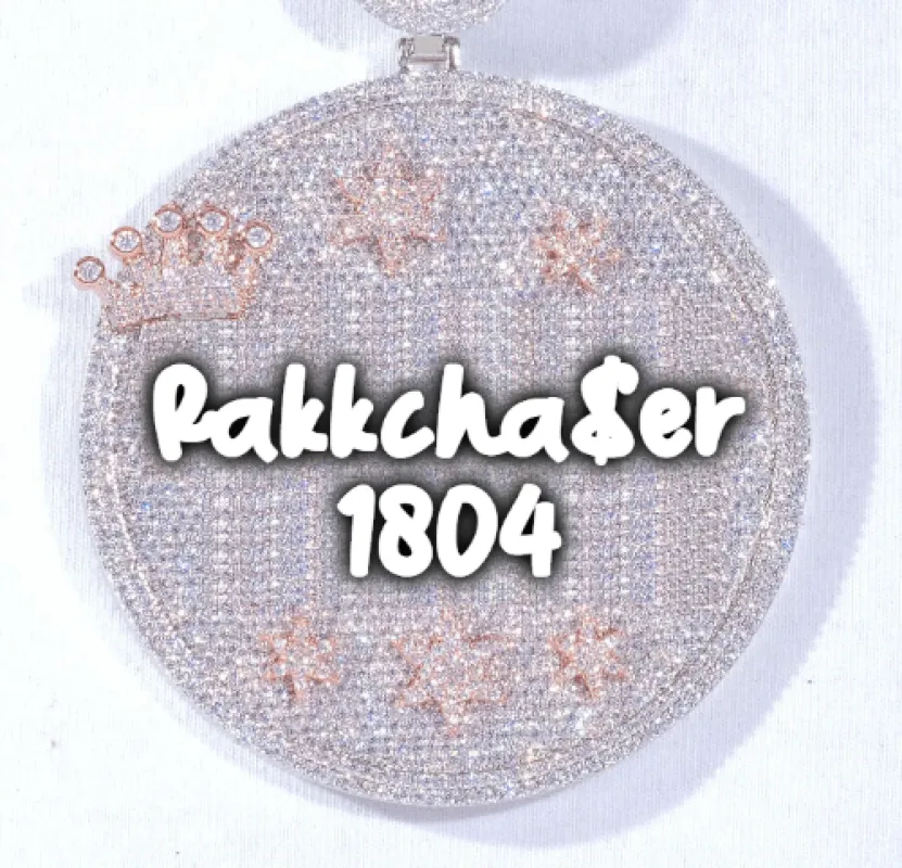 CUSTOM LETTER NECKLACE 3D BIG CROWN DISC sold by The GUU Shop