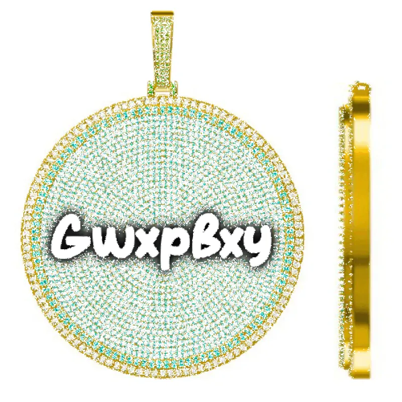 CUSTOM LETTER NECKLACE 3D BIG DISC sold by The GUU Shop