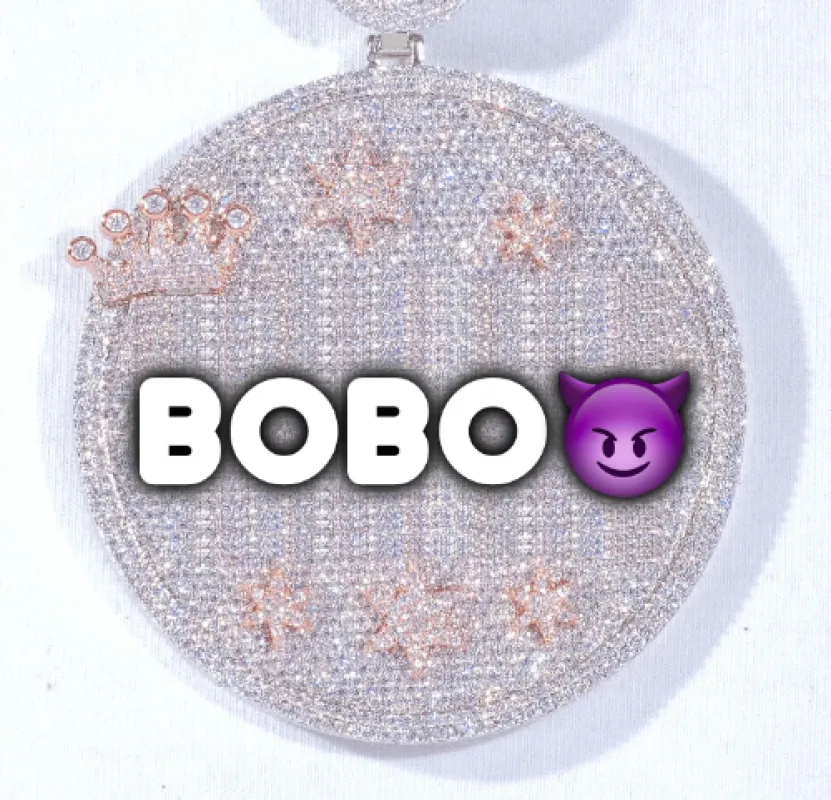 CUSTOM LETTER NECKLACE 3D BIG CROWN DISC sold by The GUU Shop