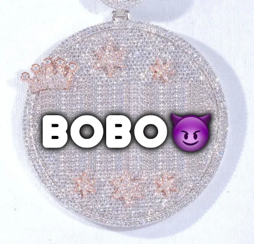 CUSTOM LETTER NECKLACE 3D BIG CROWN DISC sold by The GUU Shop