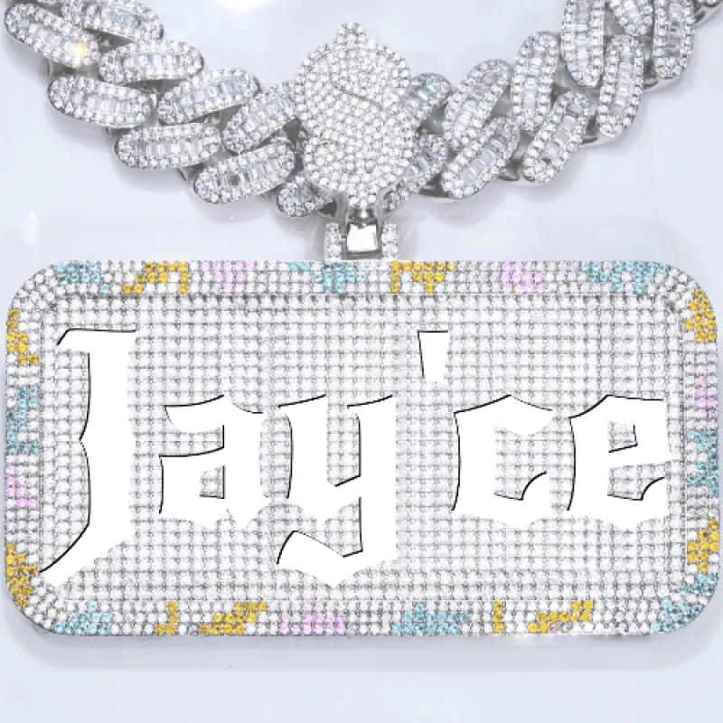 CUSTOM LETTER NECKLACE 3D COLORFUL SQUARE sold by The GUU Shop