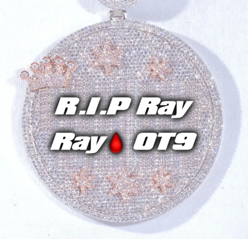 CUSTOM LETTER NECKLACE 3D BIG CROWN DISC sold by The GUU Shop