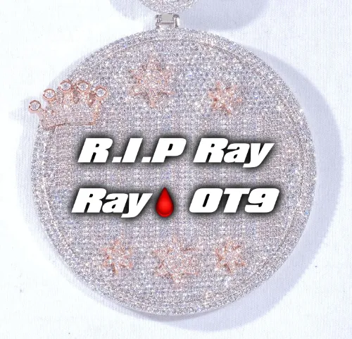 CUSTOM LETTER NECKLACE 3D BIG CROWN DISC sold by The GUU Shop