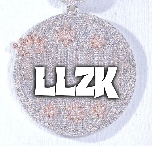 CUSTOM LETTER NECKLACE 3D BIG CROWN DISC sold by The GUU Shop