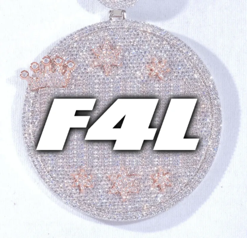 CUSTOM LETTER NECKLACE 3D BIG CROWN DISC sold by The GUU Shop