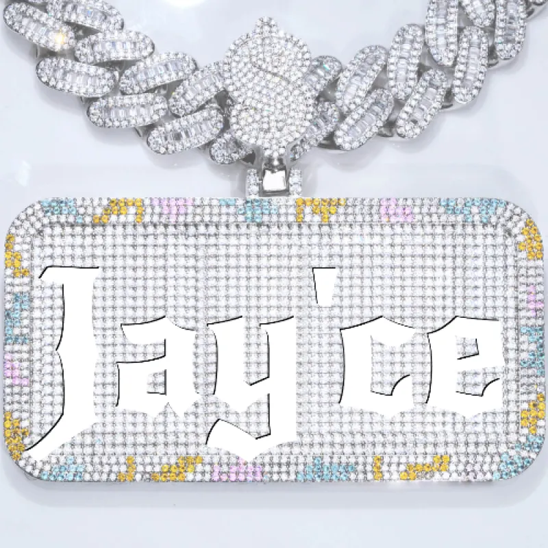 CUSTOM LETTER NECKLACE 3D COLORFUL SQUARE sold by The GUU Shop