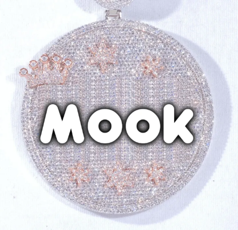 CUSTOM LETTER NECKLACE 3D BIG CROWN DISC sold by The GUU Shop