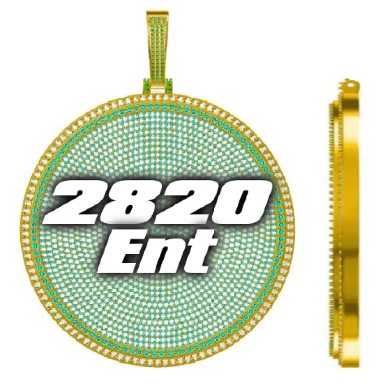 CUSTOM LETTER NECKLACE 3D BIG DISC sold by The GUU Shop