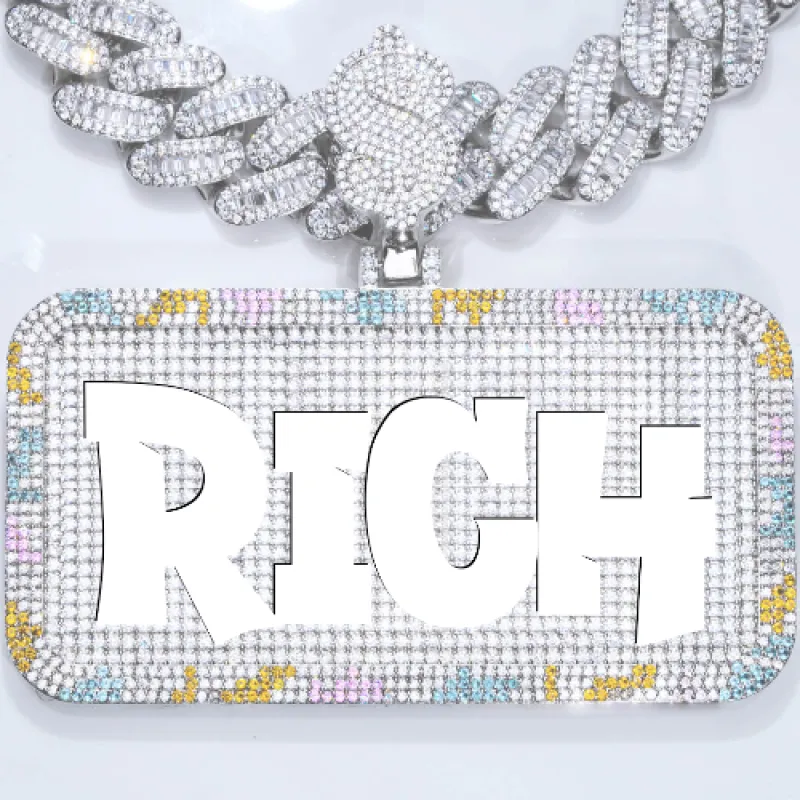 CUSTOM LETTER NECKLACE 3D COLORFUL SQUARE sold by The GUU Shop