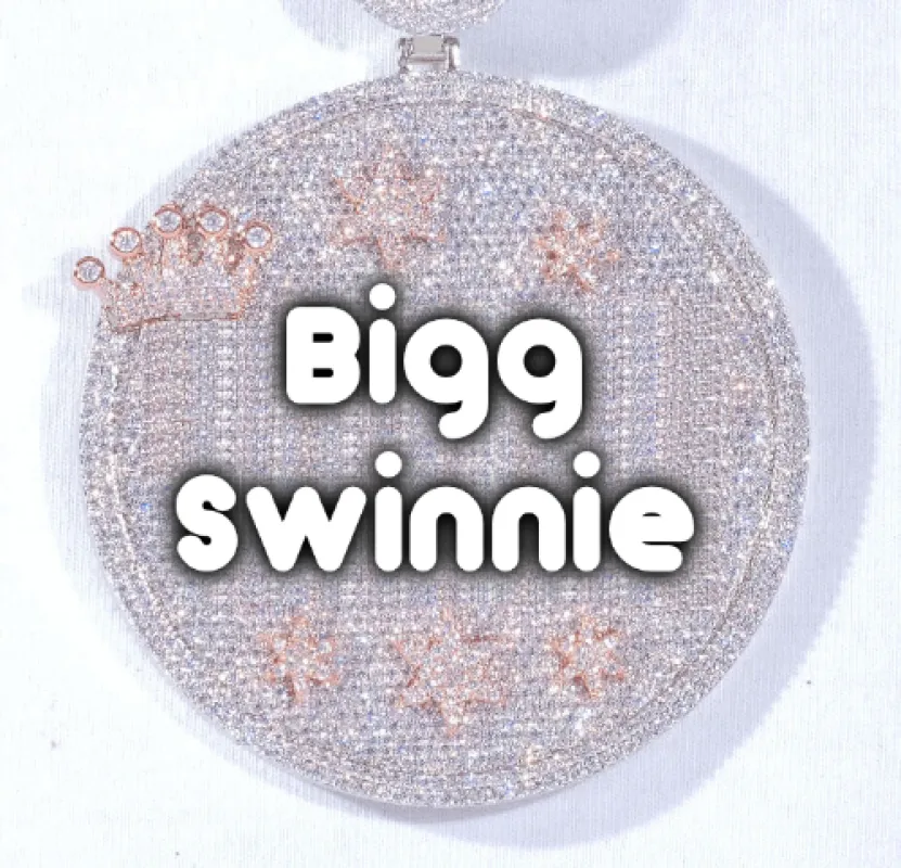 CUSTOM LETTER NECKLACE 3D BIG CROWN DISC sold by The GUU Shop