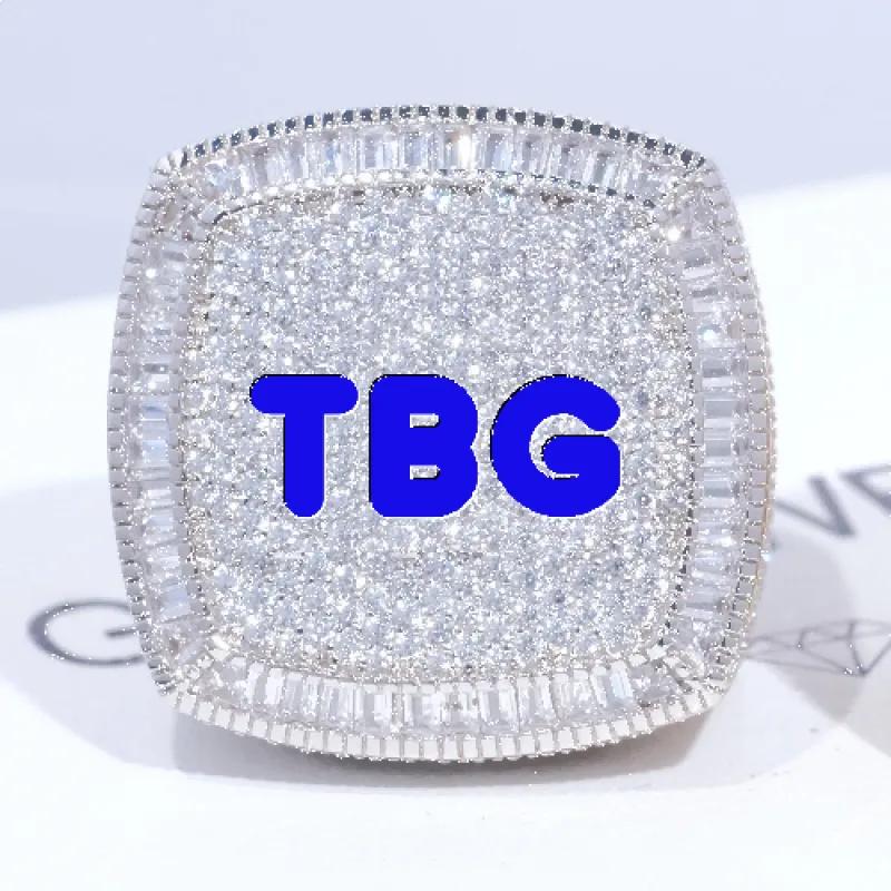 CUSTOM LETTER 3D ICED RING sold by The GUU Shop