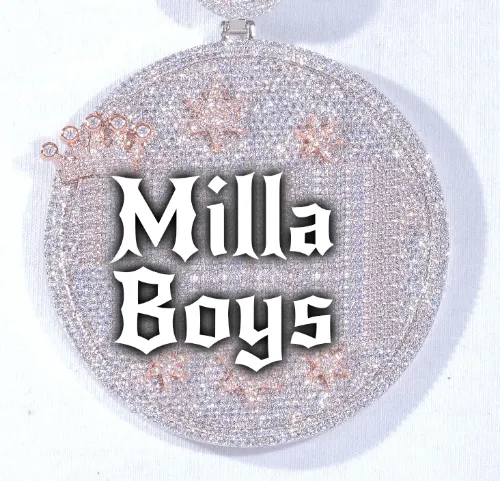 CUSTOM LETTER NECKLACE 3D BIG CROWN DISC sold by The GUU Shop