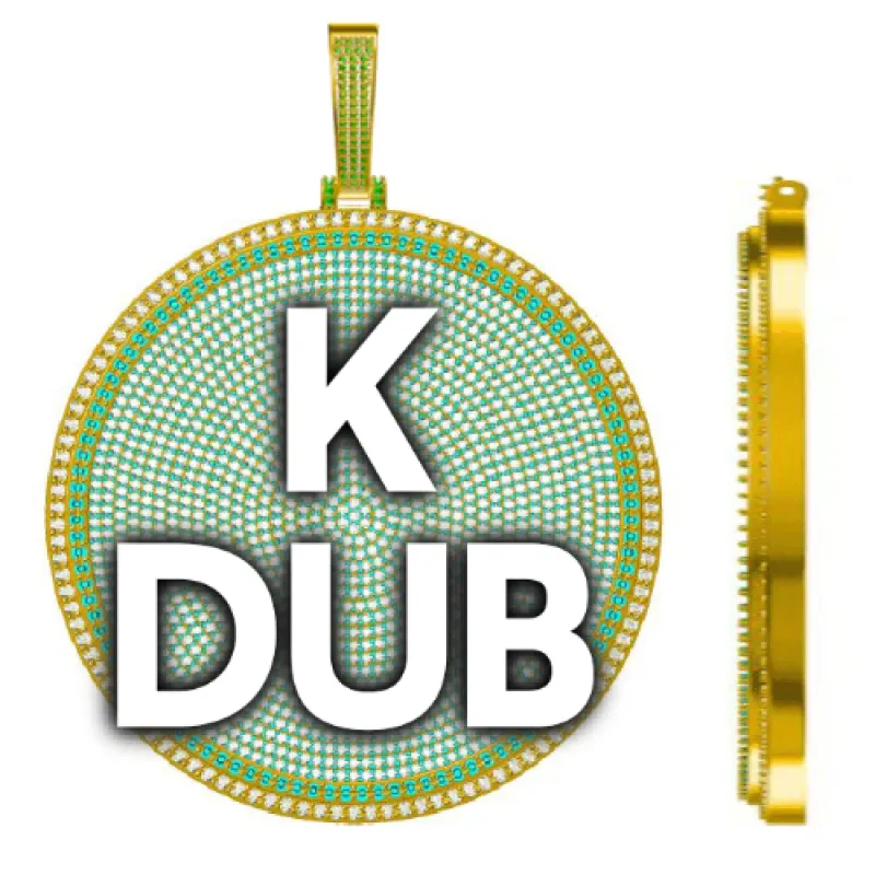 CUSTOM LETTER NECKLACE 3D BIG DISC sold by The GUU Shop