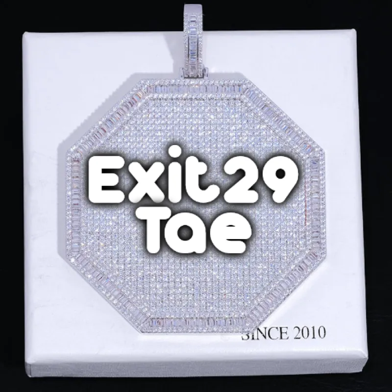 CUSTOM LETTER NECKLACE 3D BIG OCTAGON sold by The GUU Shop