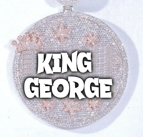 CUSTOM LETTER NECKLACE 3D BIG CROWN DISC sold by The GUU Shop