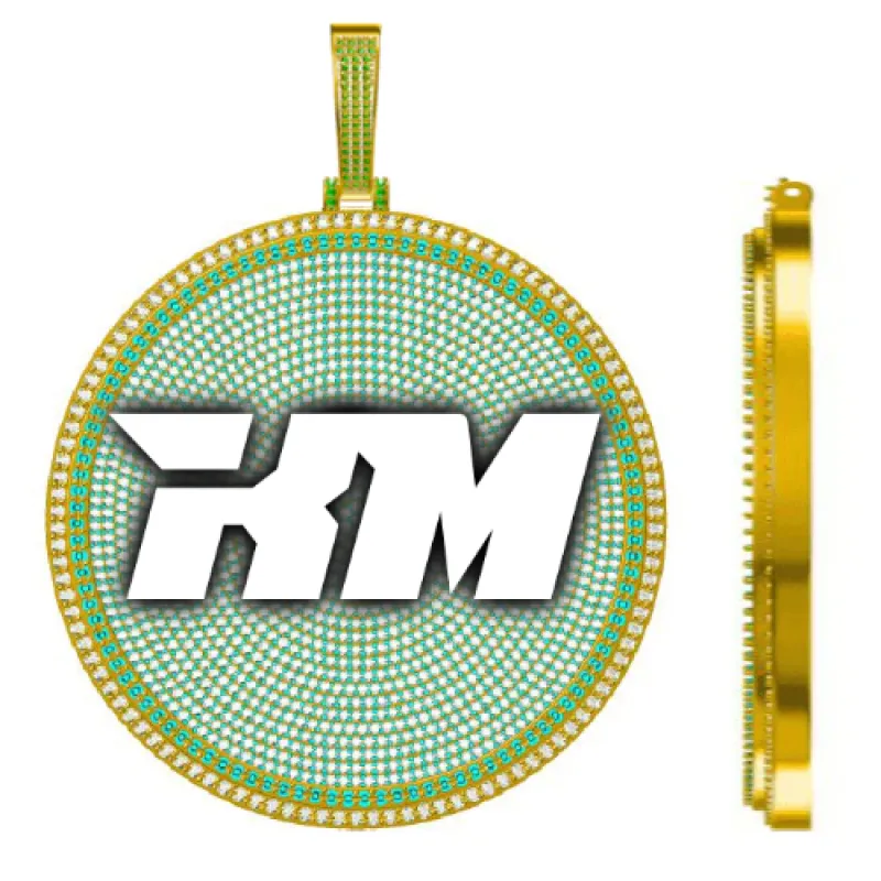 CUSTOM LETTER NECKLACE 3D BIG DISC sold by The GUU Shop