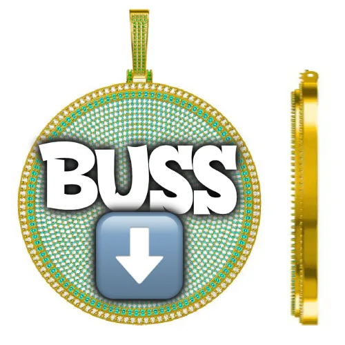 CUSTOM LETTER NECKLACE 3D BIG DISC sold by The GUU Shop