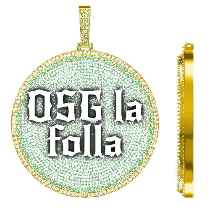 CUSTOM LETTER NECKLACE 3D BIG DISC sold by The GUU Shop