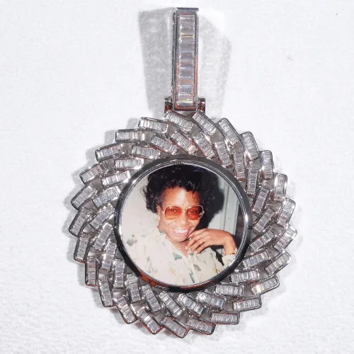 Large 3D Baguette Custom Picture Pendant sold by The GUU Shop