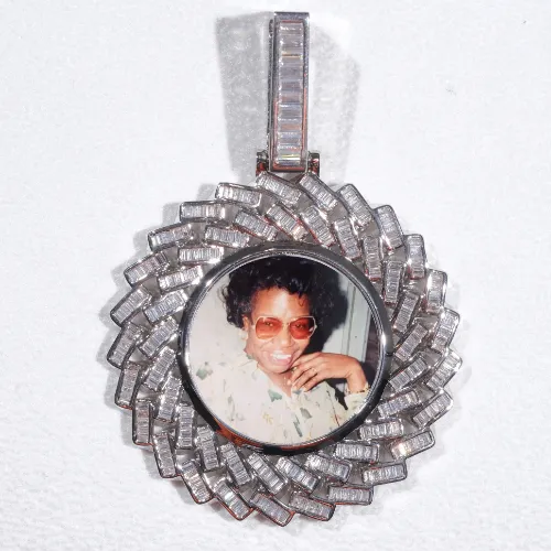 Large 3D Baguette Custom Picture Pendant sold by The GUU Shop