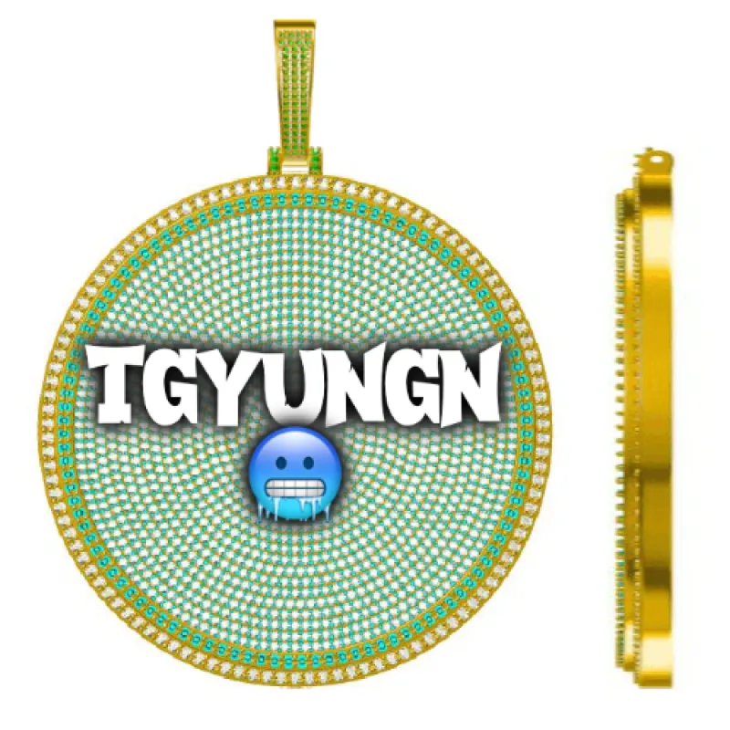 CUSTOM LETTER NECKLACE 3D BIG DISC sold by The GUU Shop