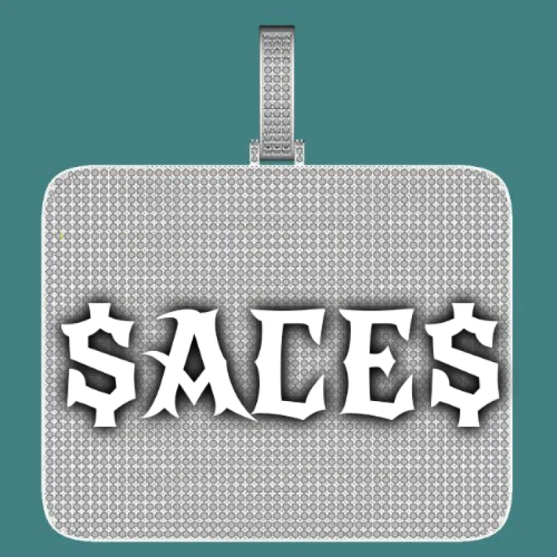 CUSTOM LETTER NECKLACE 3D BIG SQUARE sold by The GUU Shop