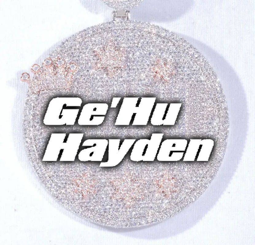 CUSTOM LETTER NECKLACE 3D BIG CROWN DISC sold by The GUU Shop