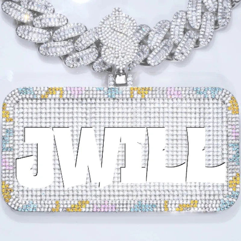 CUSTOM LETTER NECKLACE 3D COLORFUL SQUARE sold by The GUU Shop