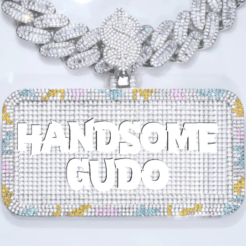 CUSTOM LETTER NECKLACE 3D COLORFUL SQUARE sold by The GUU Shop