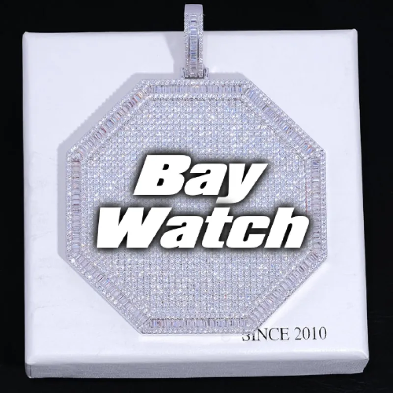 CUSTOM LETTER NECKLACE 3D BIG OCTAGON sold by The GUU Shop