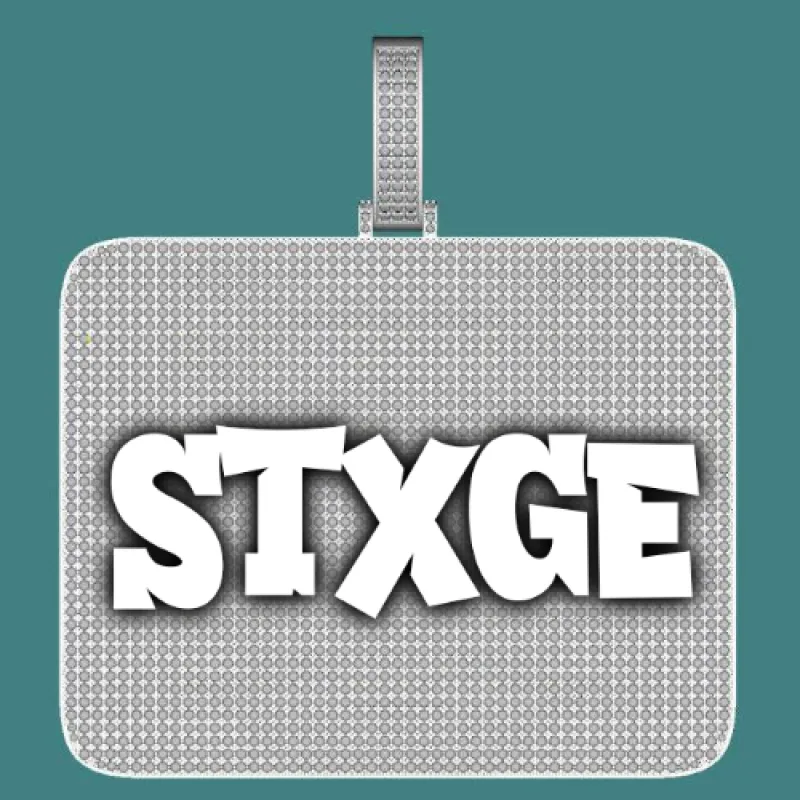 CUSTOM LETTER NECKLACE 3D BIG SQUARE sold by The GUU Shop