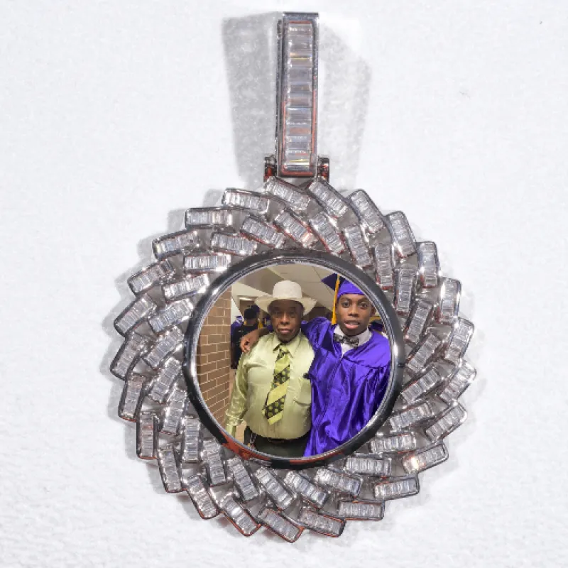 Large 3D Baguette Custom Picture Pendant sold by The GUU Shop