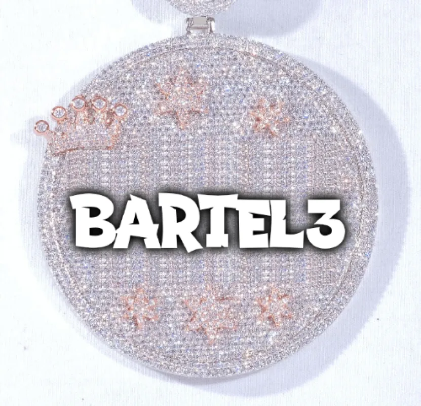 CUSTOM LETTER NECKLACE 3D BIG CROWN DISC sold by The GUU Shop