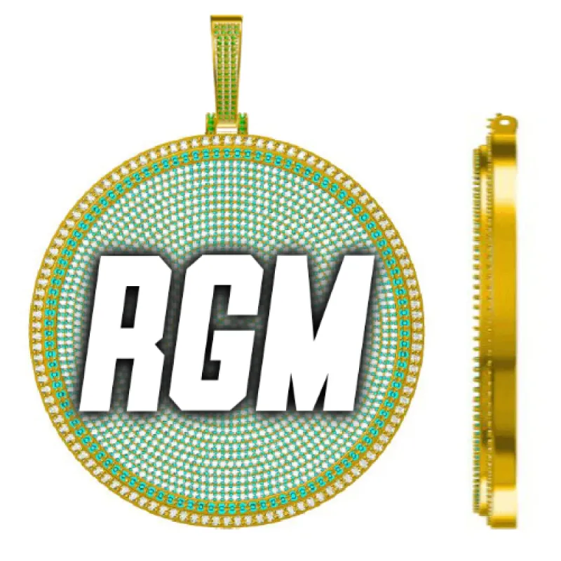 CUSTOM LETTER NECKLACE 3D BIG DISC sold by The GUU Shop