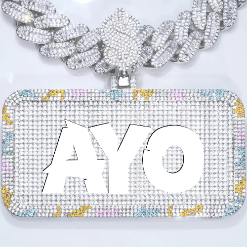 CUSTOM LETTER NECKLACE 3D COLORFUL SQUARE sold by The GUU Shop