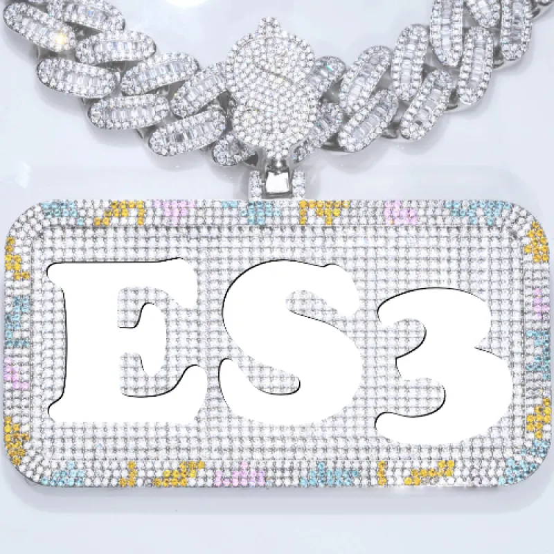 CUSTOM LETTER NECKLACE 3D COLORFUL SQUARE sold by The GUU Shop