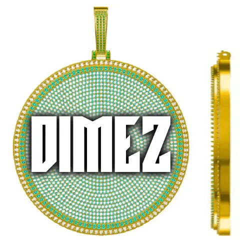 CUSTOM LETTER NECKLACE 3D BIG DISC sold by The GUU Shop