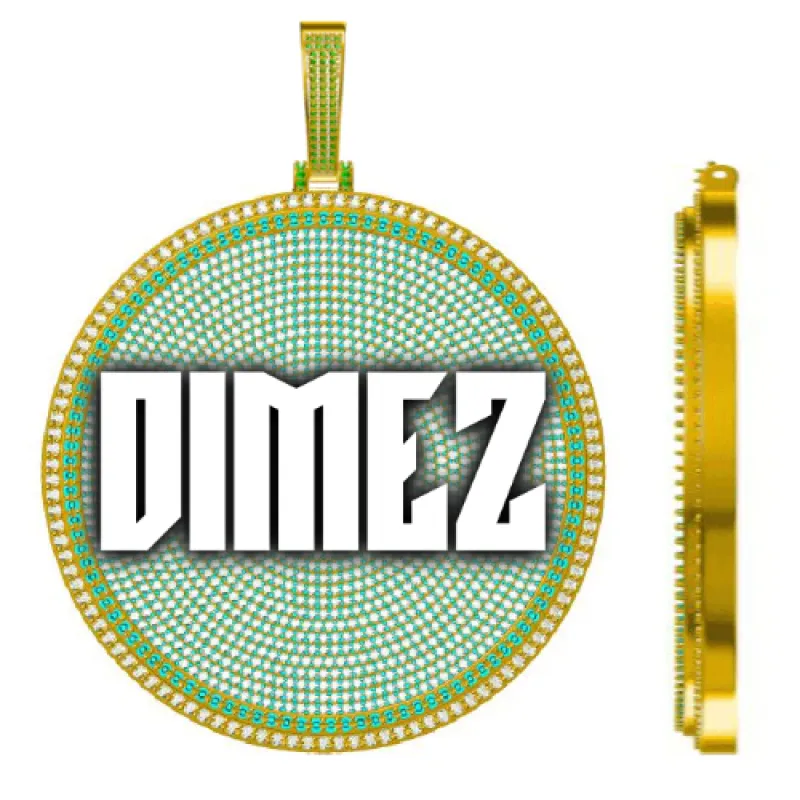 CUSTOM LETTER NECKLACE 3D BIG DISC sold by The GUU Shop