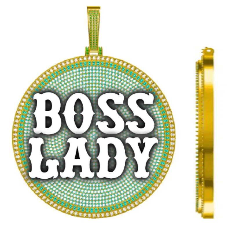 CUSTOM LETTER NECKLACE 3D BIG DISC sold by The GUU Shop