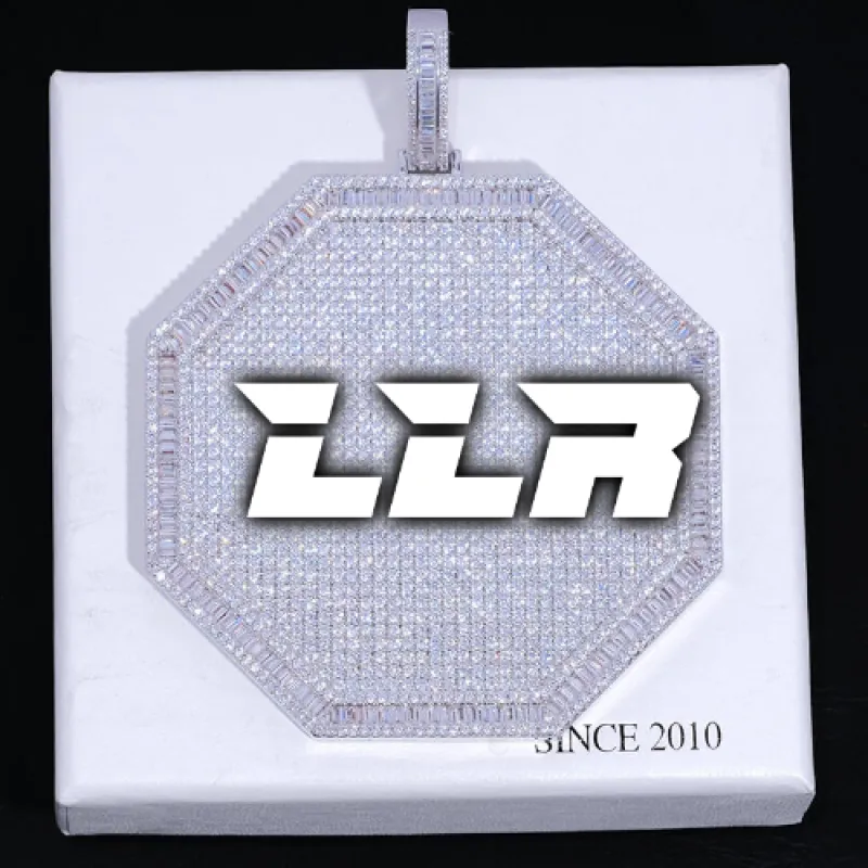 CUSTOM LETTER NECKLACE 3D BIG OCTAGON sold by The GUU Shop