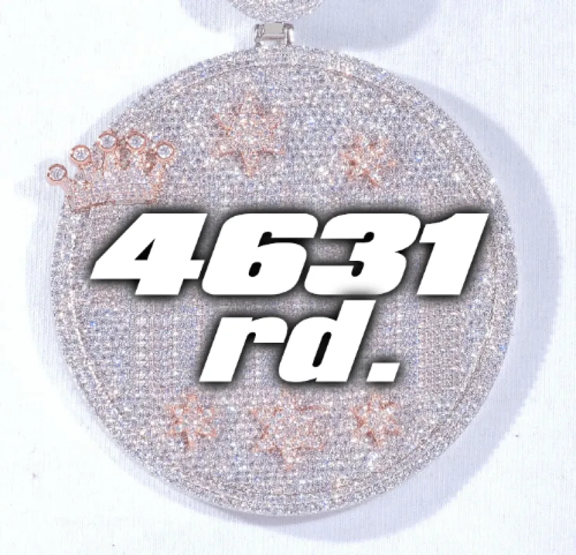 CUSTOM LETTER NECKLACE 3D BIG CROWN DISC sold by The GUU Shop