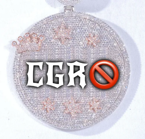 CUSTOM LETTER NECKLACE 3D BIG CROWN DISC sold by The GUU Shop