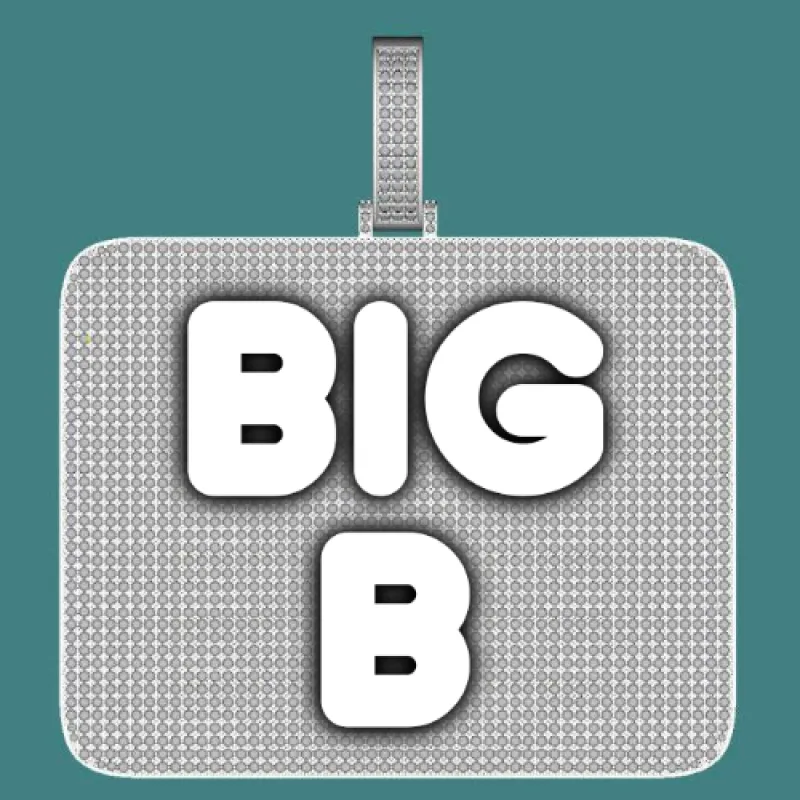 CUSTOM LETTER NECKLACE 3D BIG SQUARE sold by The GUU Shop