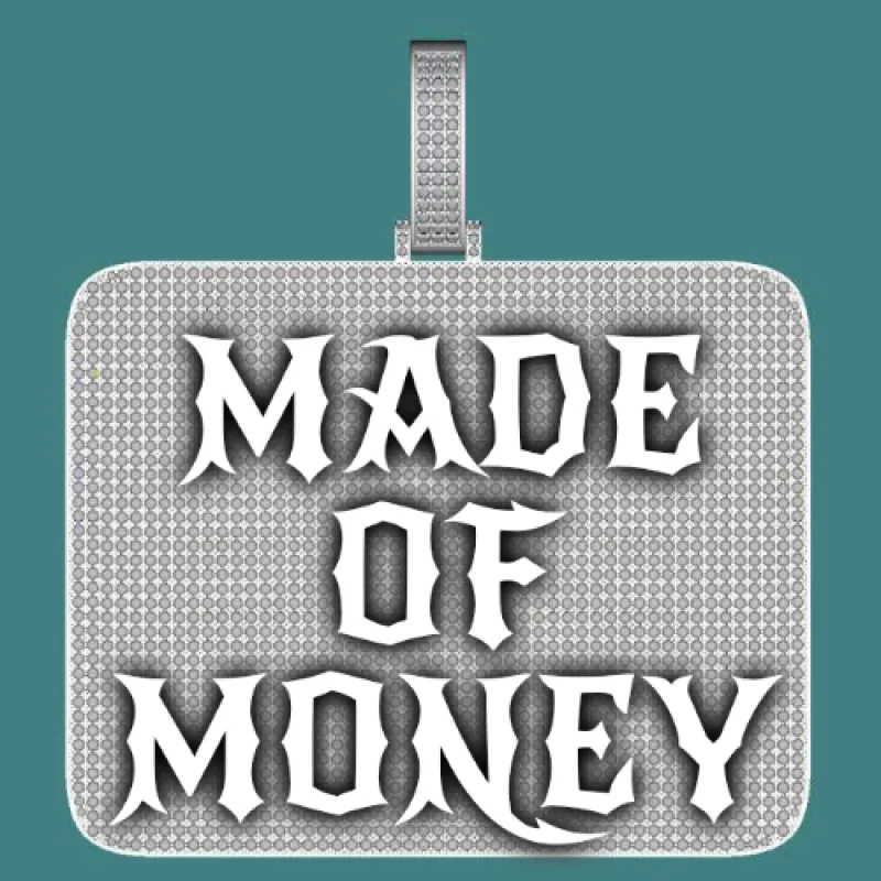 CUSTOM LETTER NECKLACE 3D BIG SQUARE sold by The GUU Shop