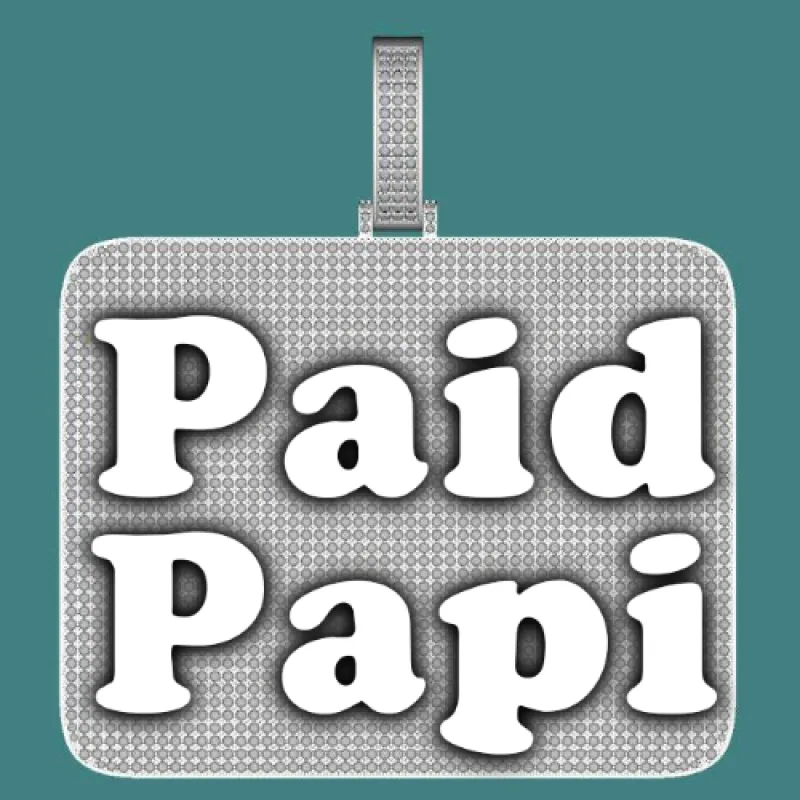 CUSTOM LETTER NECKLACE 3D BIG SQUARE sold by The GUU Shop