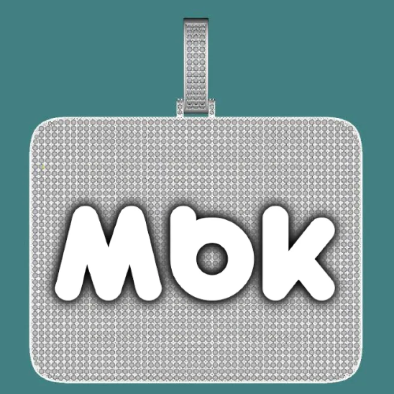 CUSTOM LETTER NECKLACE 3D BIG SQUARE sold by The GUU Shop